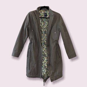 GAP Long Jacket Dark Green Winter Coat Womens Size XS